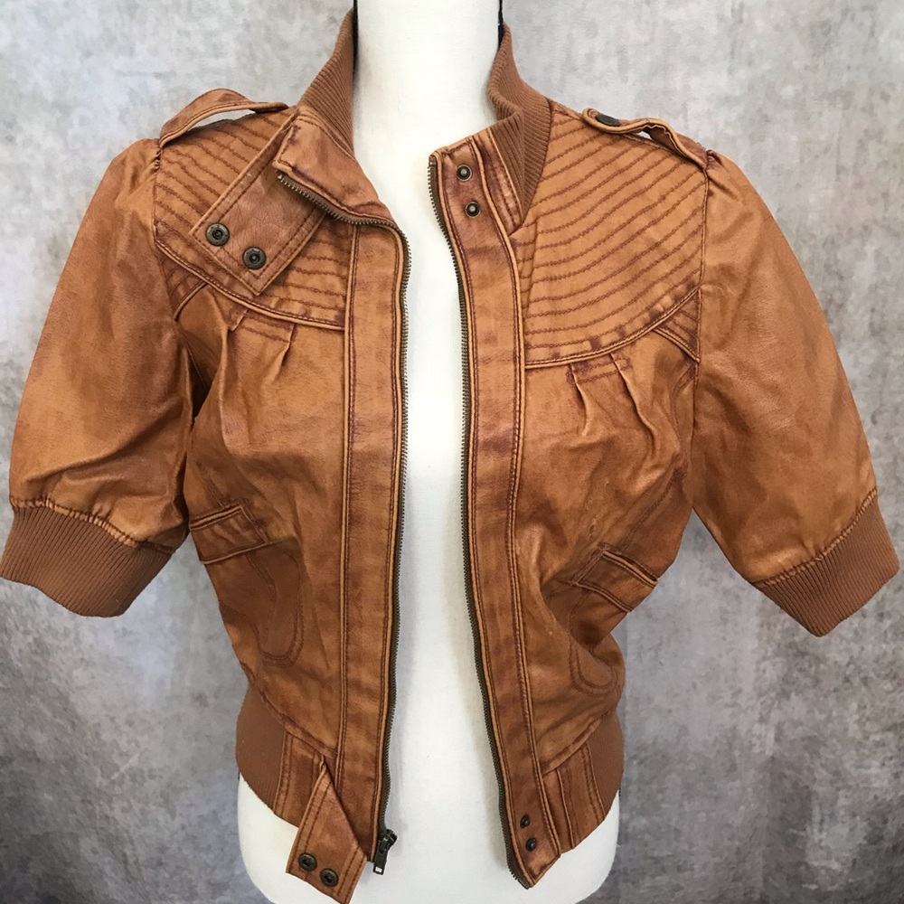 Wet Seal Faux Leather Jacket, size L